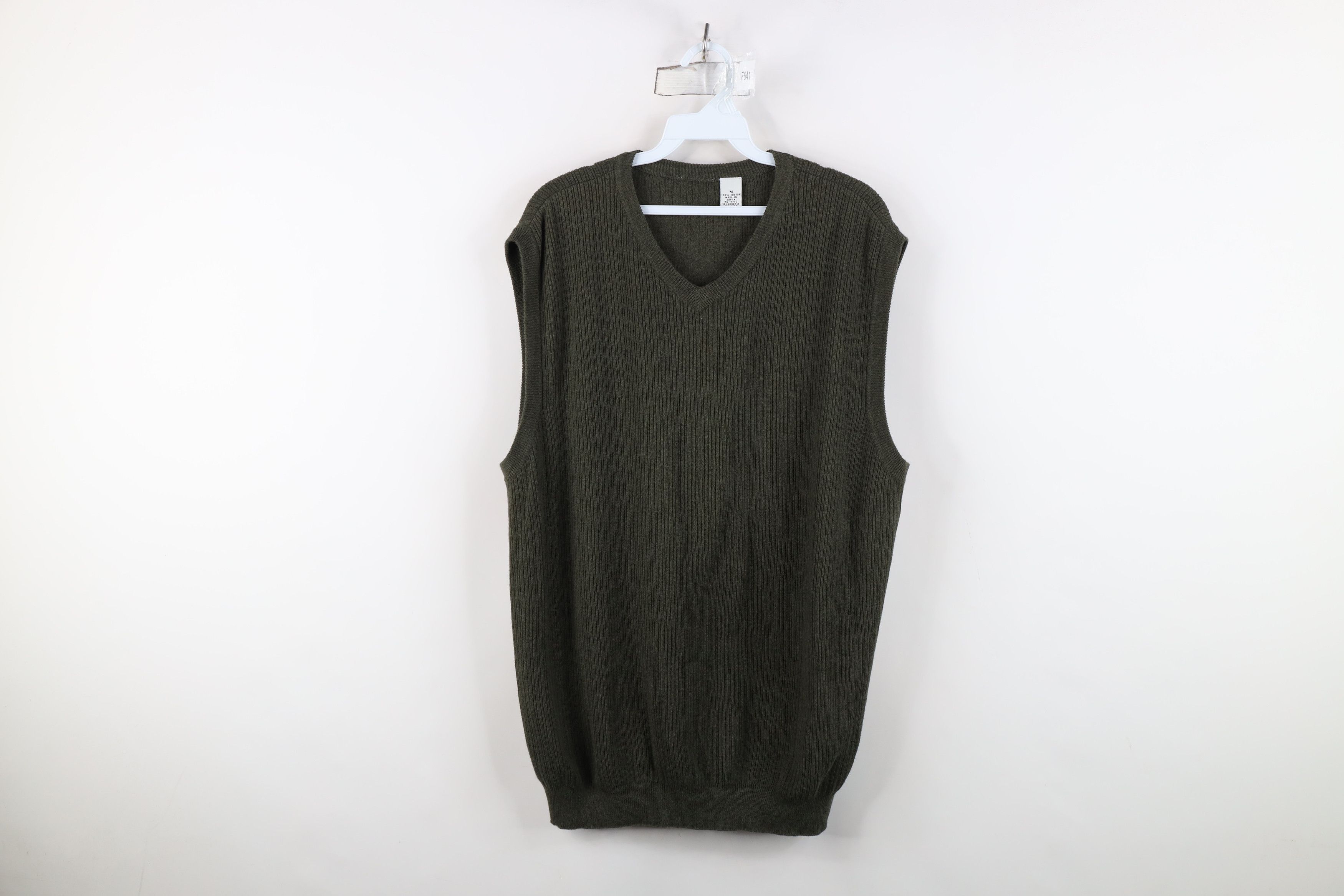 Vintage Vintage 90s Streetwear Ribbed Knit Sweater Vest Green Japan Size US M / EU 48-50 / 2 - 1 Thumbnail