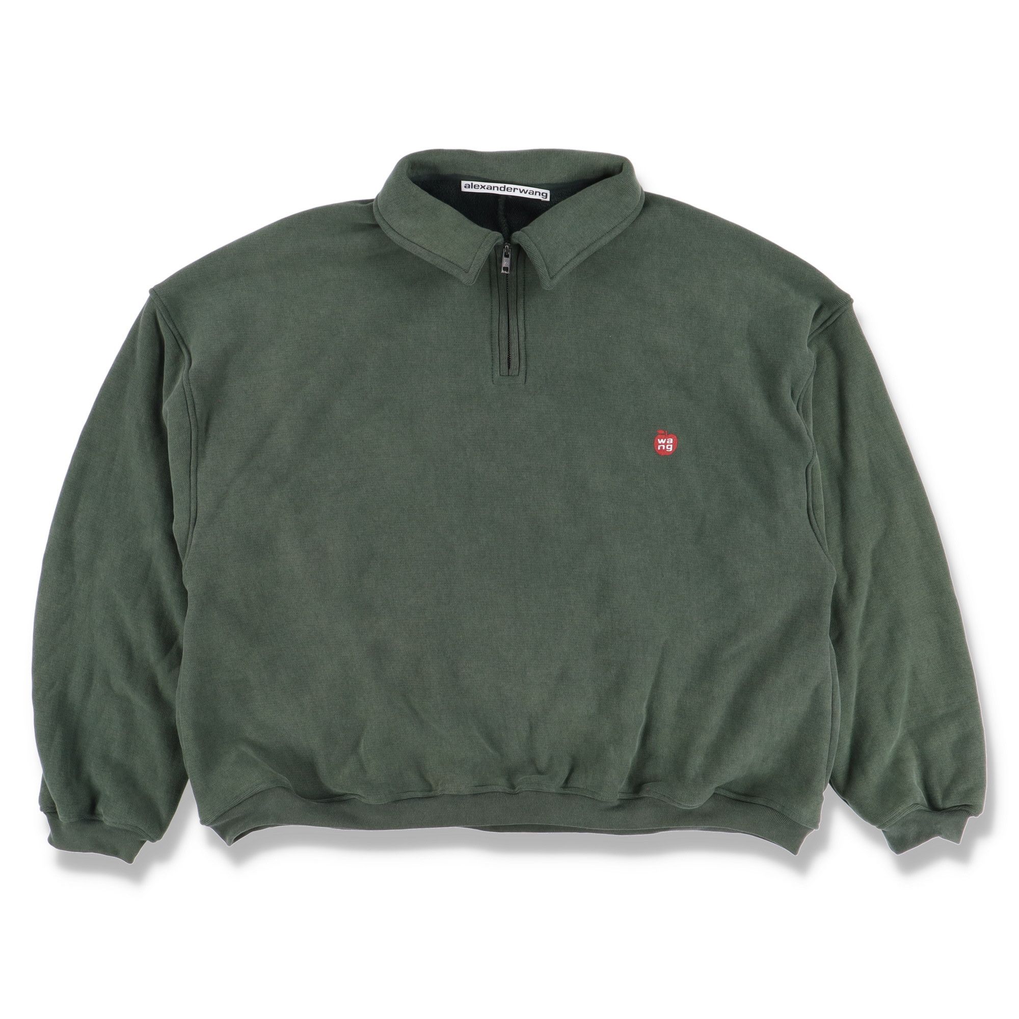 Alexander Wang Green Half Zip Glitter Logo Polo Sweatshirt Size M / US 6-8 / IT 42-44 - 2 Thumbnail