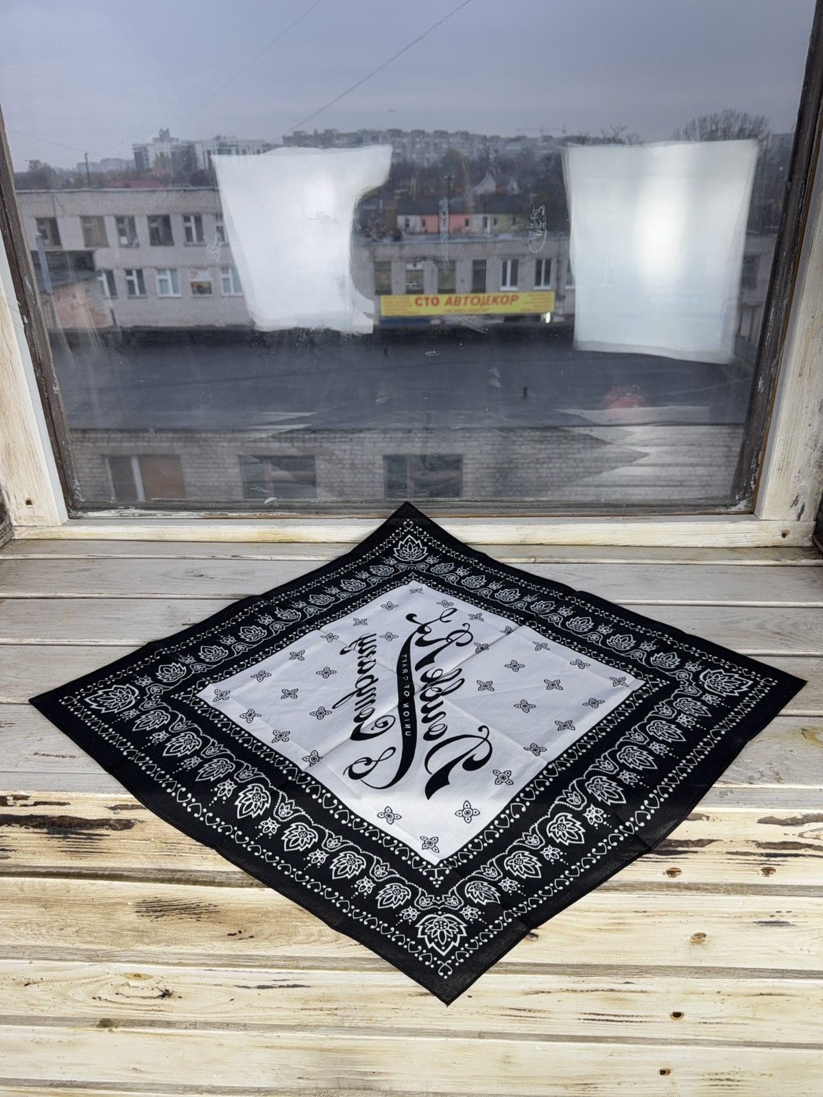 Polo Ralph Lauren Vintage 00s Double RL & Co Cotton Black White Bandana Scarf Size ONE SIZE - 4 Thumbnail