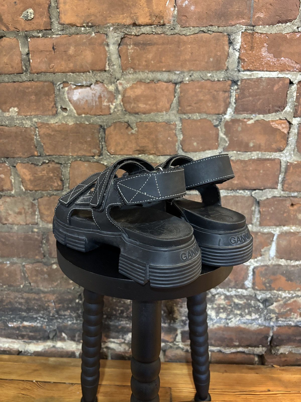 Ganni Ganni Black Recycled Rubber Sandals Size US 6 / IT 36 - 6 Thumbnail