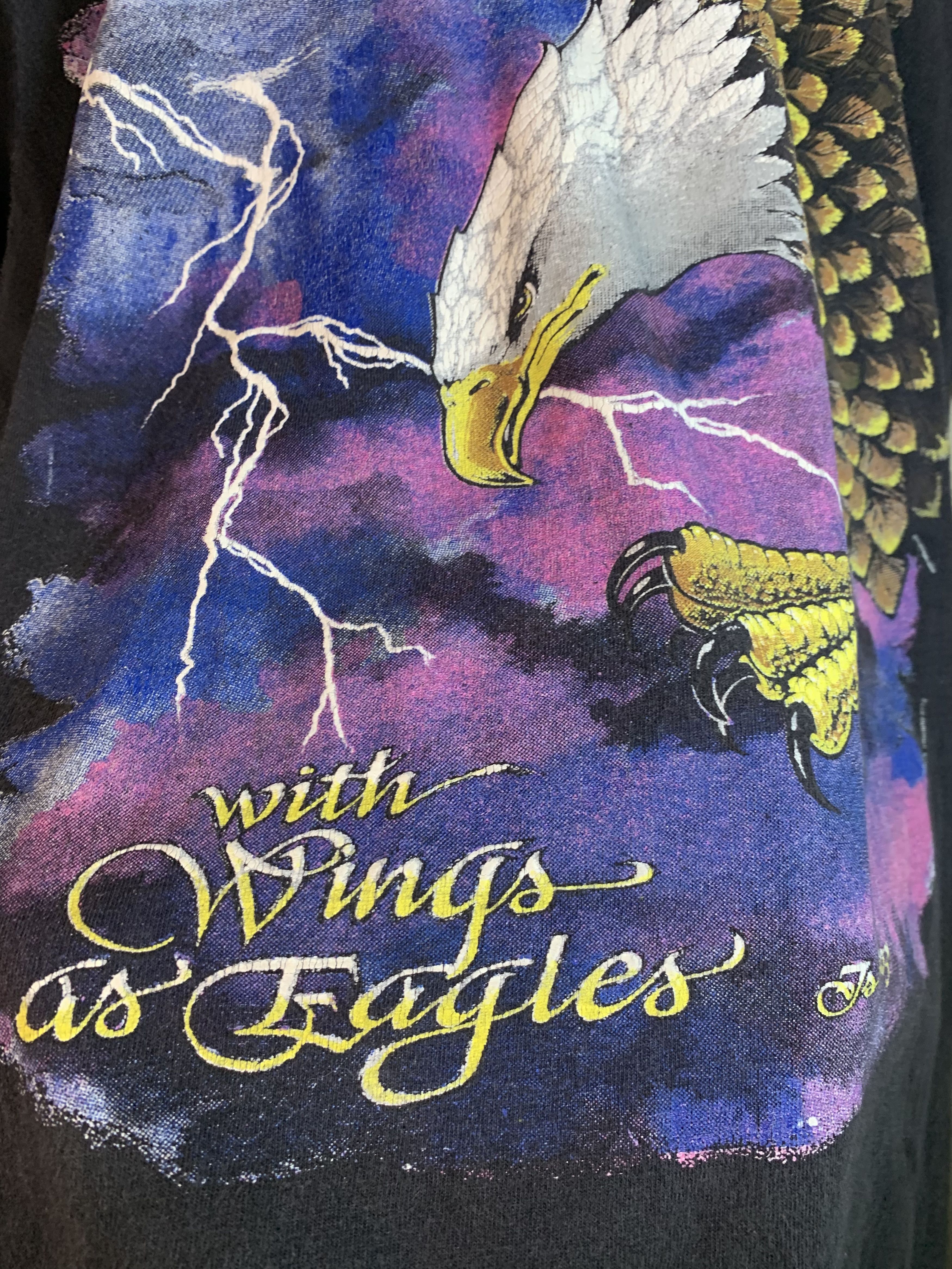 Vintage RARE Vintage 1990 Living Epistles Jesus Wings Eagles T-Shirt Size US S / EU 44-46 / 1 - 3 Thumbnail