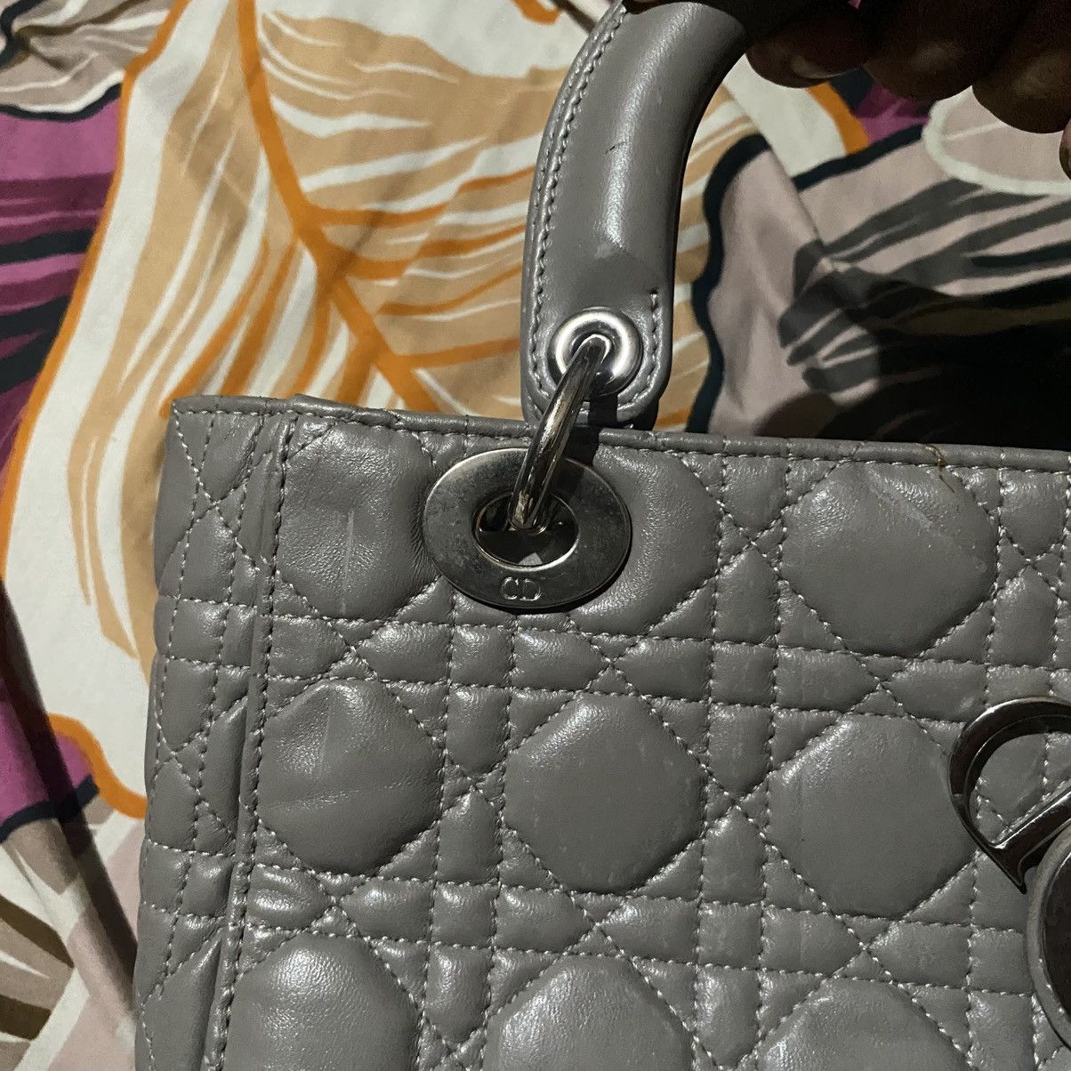 Christian Dior Monsieur Christian Dior Cannage Quilted Lambskin Hand Bag Size ONE SIZE - 3 Thumbnail