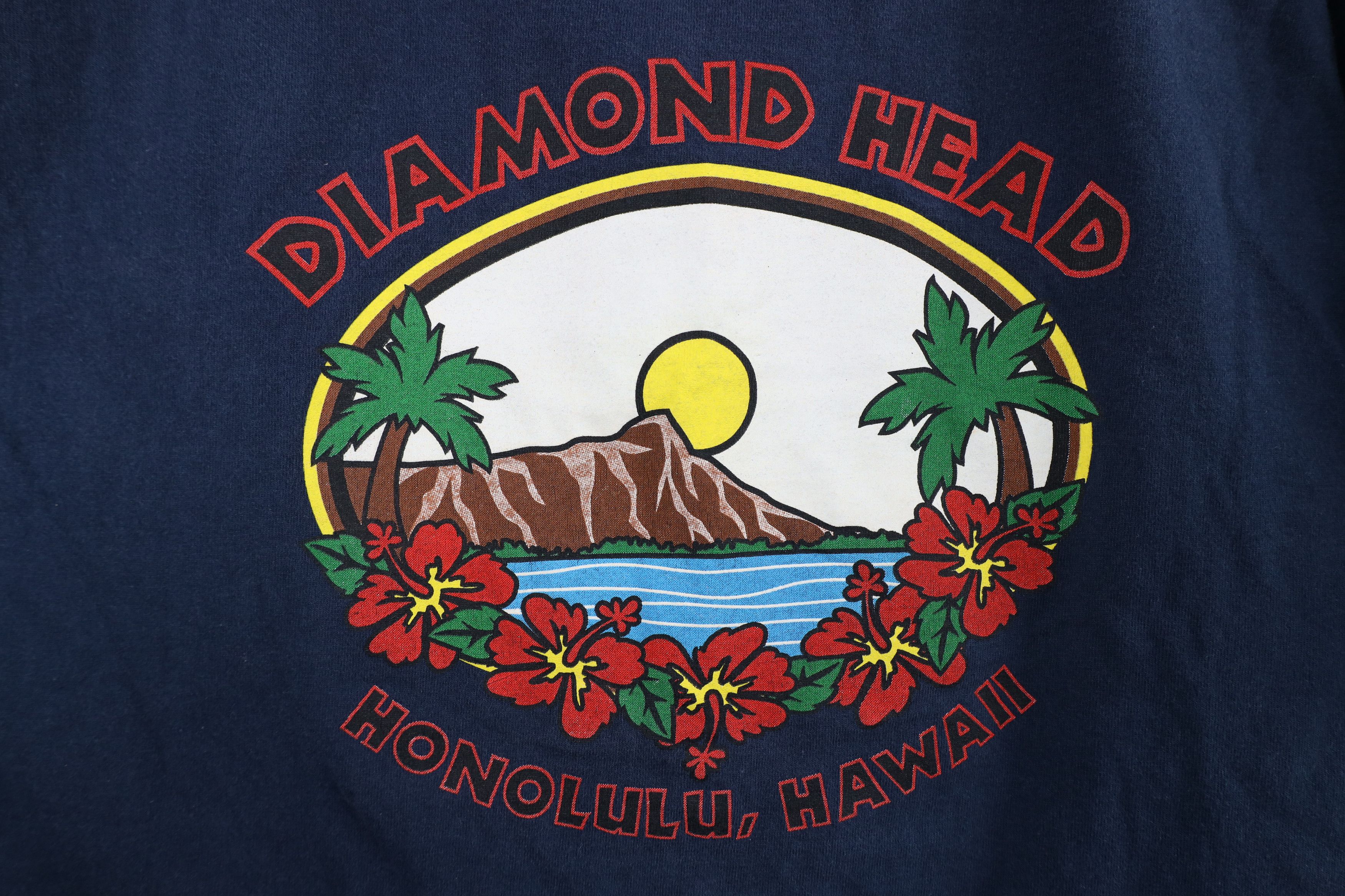 Vintage Vintage 90s Diamond Head Honolulu Hawaii T-Shirt Blue Size US L / EU 52-54 / 3 - 4 Thumbnail