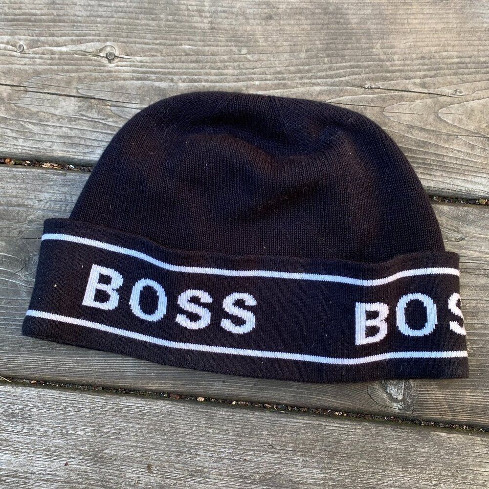 Hugo Boss Knitted Wool Hugo Boss Beanie Hat Black Size ONE SIZE - 2 Thumbnail