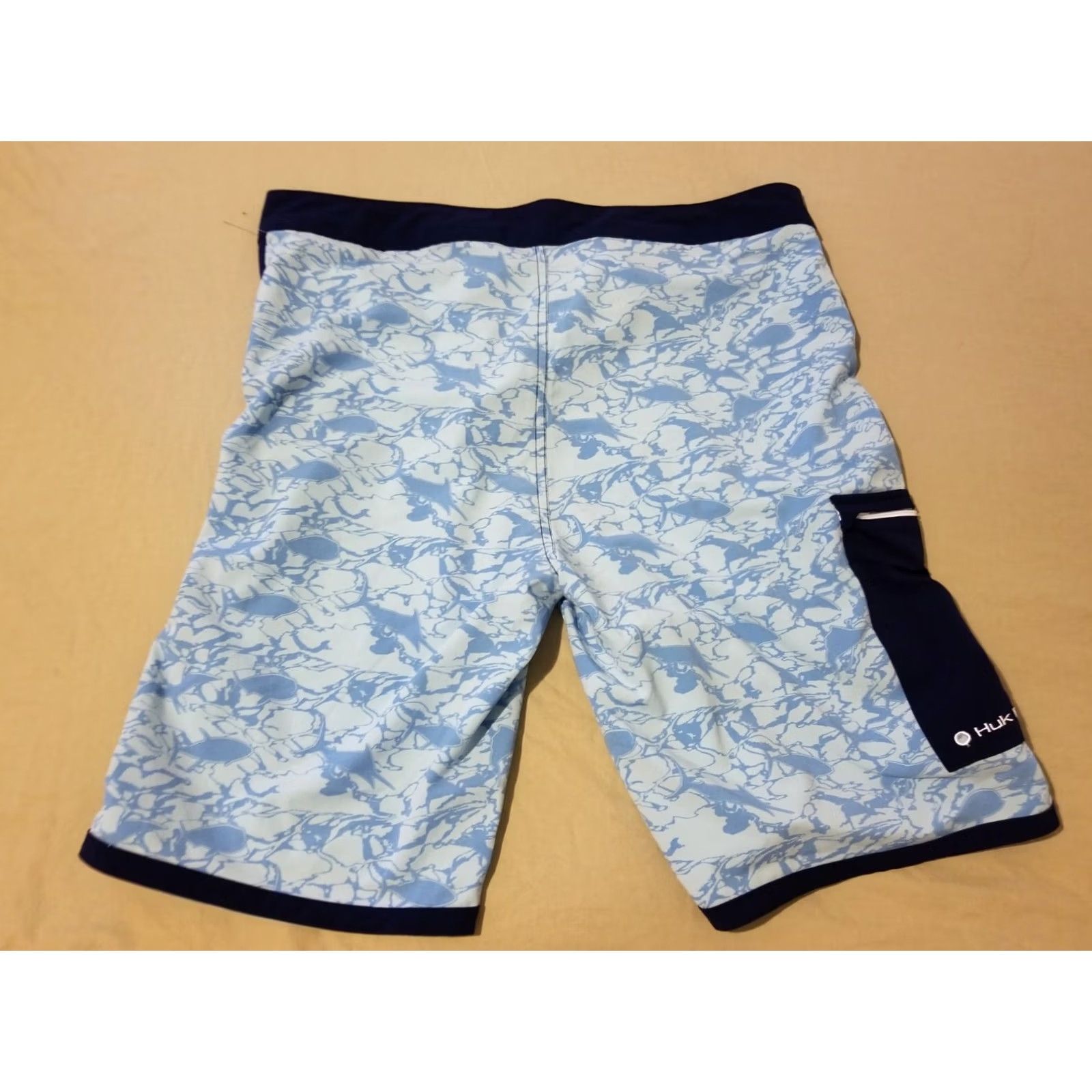Vintage Mens Huk Shorts 34 Blue Athletic Trunks Size US 34 / EU 50 - 2 Thumbnail