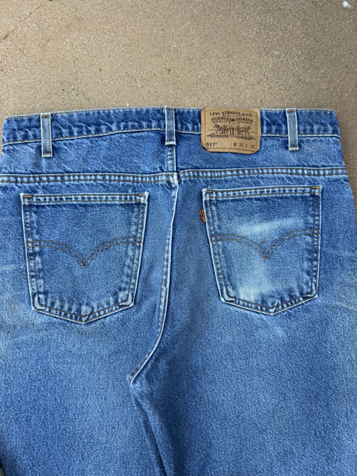 Levi's Vintage 90’s Levi’s 517 Orange Tab Bootcut Flare Jeans 35x30 Size US 35 - 7 Thumbnail
