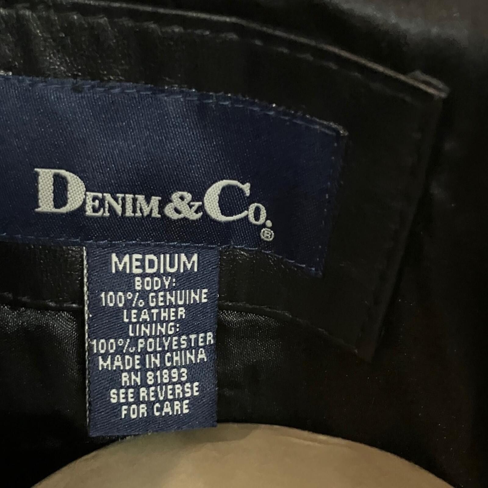 Denim & Co. NWOT Denim&Co Black Leather Blazer Size M / US 6-8 / IT 42-44 - 2 Thumbnail