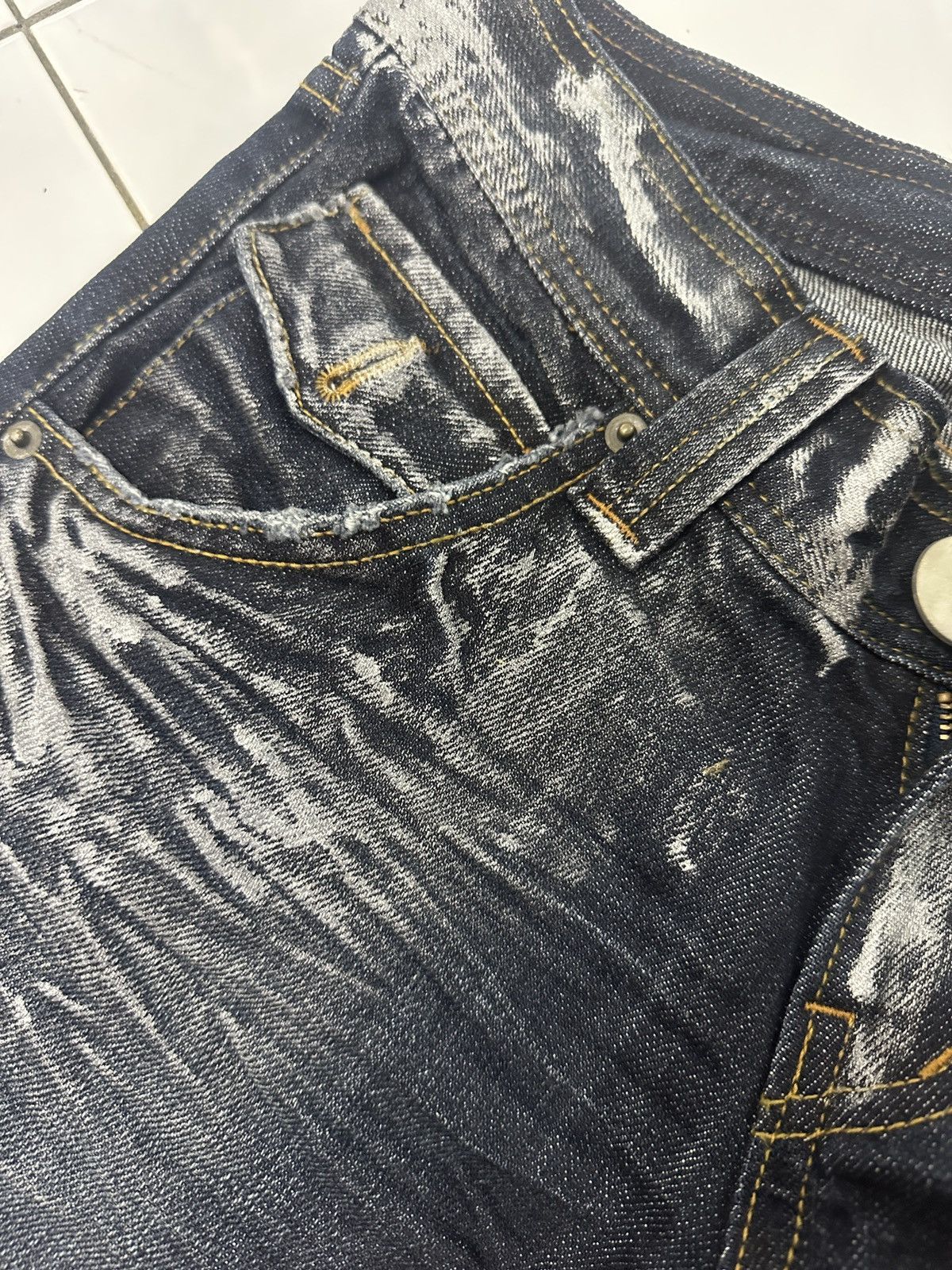 Japanese Brand Japanese BA-TSU Paint Splitter Jeans Size US 30 / EU 46 - 15 Thumbnail