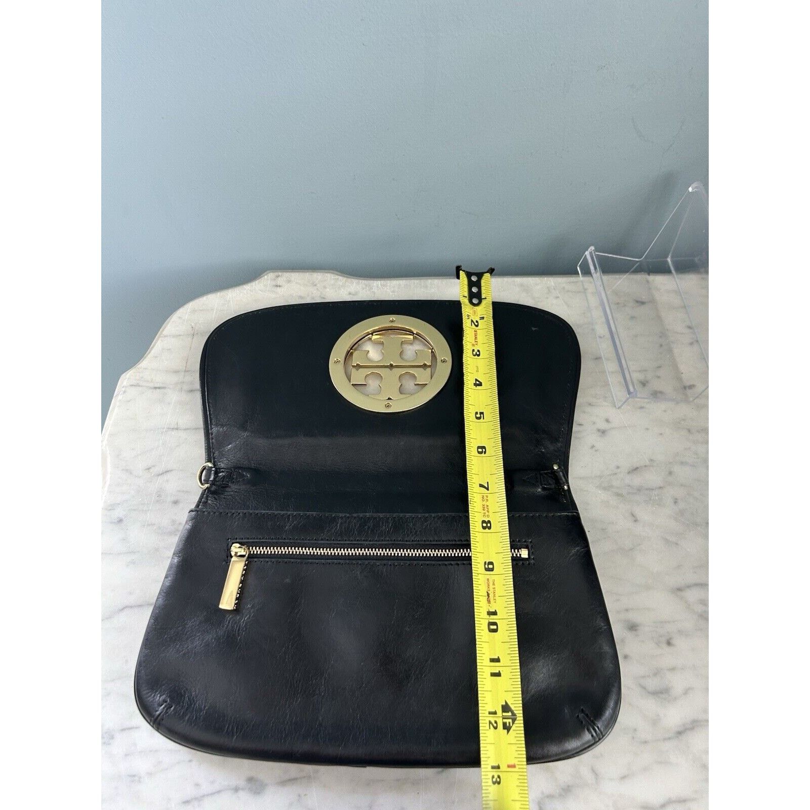 Tory Burch Tory Burch Reva Black Leather Crossbody Clutch Purse Bag Size ONE SIZE - 6 Thumbnail