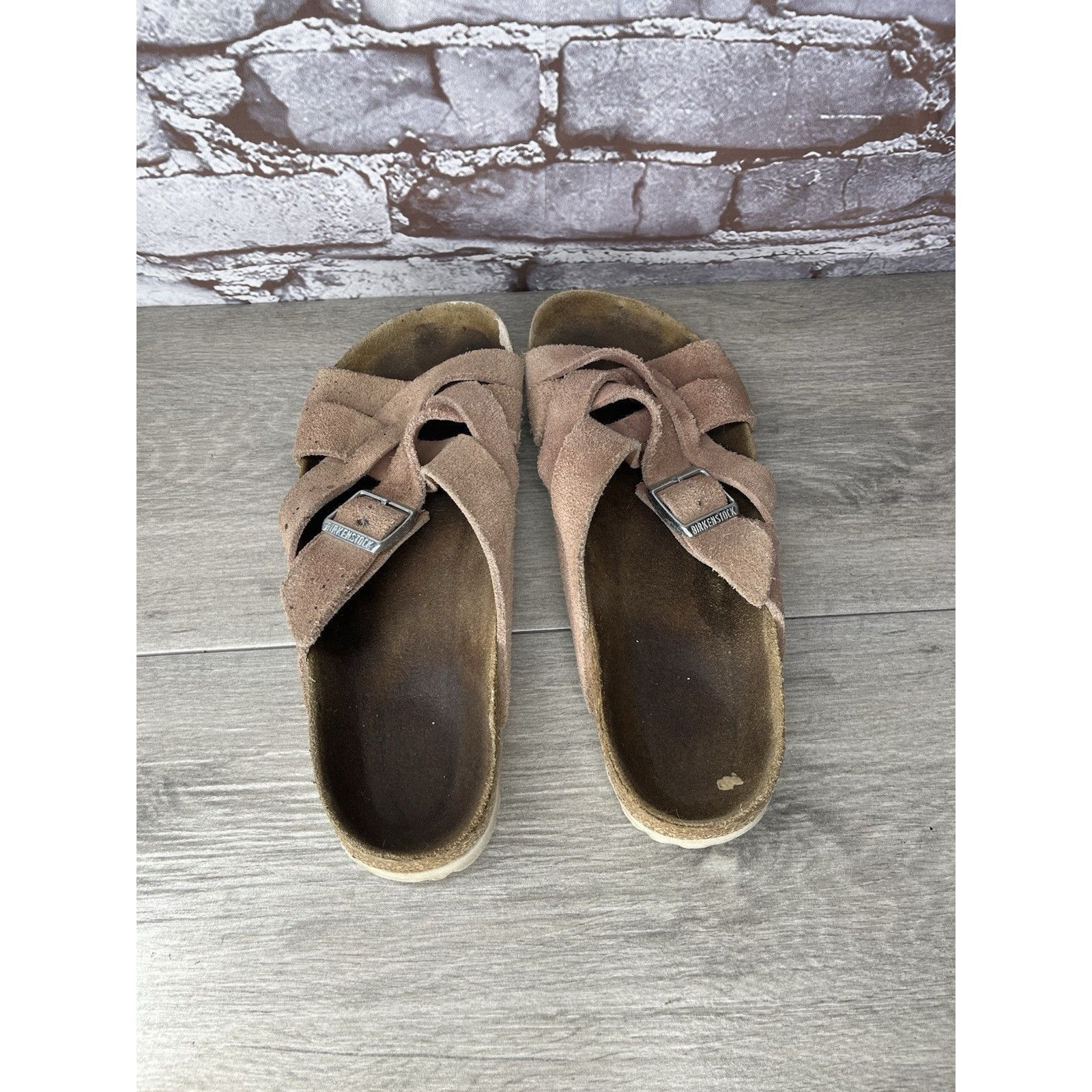 Birkenstock Birkenstock Lugano Pink Clay Suede Leather Slides Sandals Wo Size US 8.5 / IT 38.5 - 6 Thumbnail