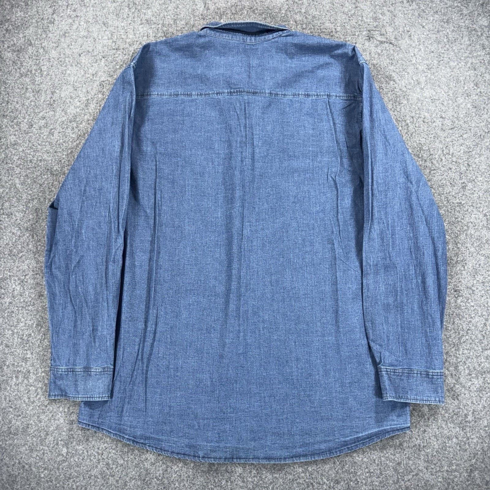 Other Ghost Lifestyle Long Sleeve Blue Denim Button Shirt Mens XXL Size US XXL / EU 58 / 5 - 5 Thumbnail