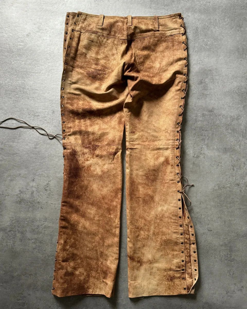 Vintage 2000s Plein Sud Artisanal Marble Leather Pants Size 30" / US 8 / IT 44 - 3 Thumbnail