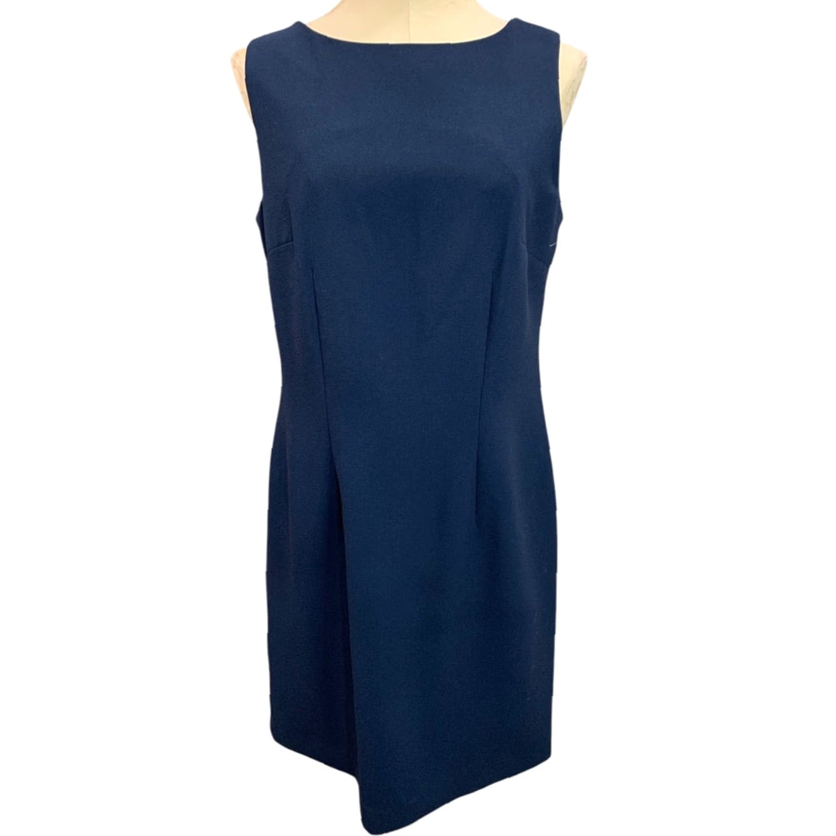 Vintage VINTAGE Karen Scott Womens Dress Sheath Midi 1990s Navy Blue Size 10 Women Mens? Size L / US 10 / IT 46 - 2 Thumbnail