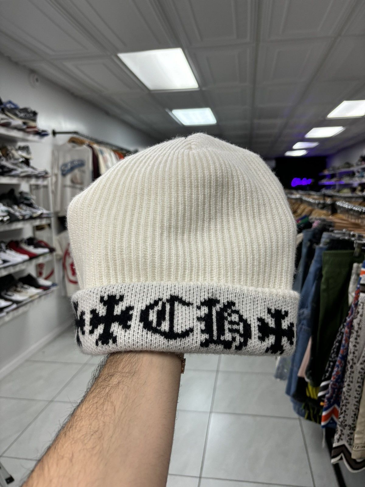 Chrome Hearts White Beanie | Grailed