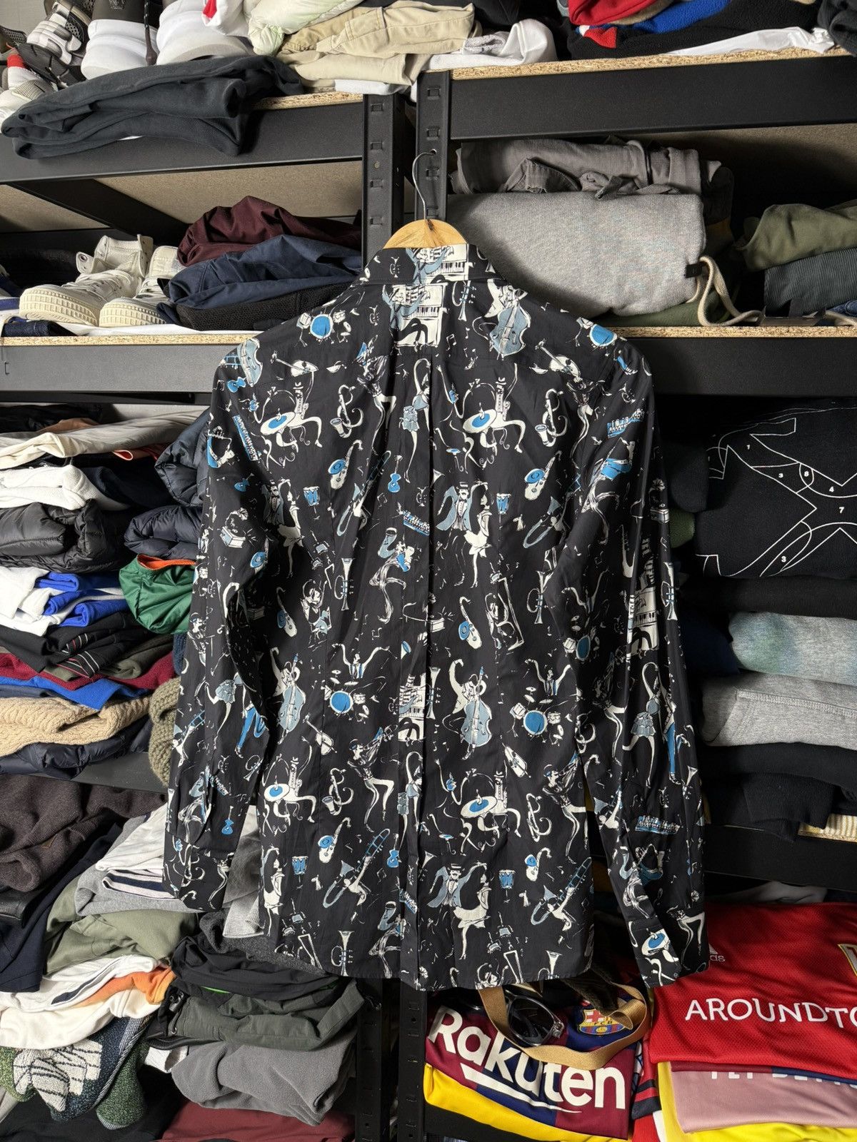 Dolce & Gabbana Dolce Gabbana GOLD Jazz Motif Shirt Button Up Black Cotton Size US XS / EU 42 / 0 - 12 Thumbnail