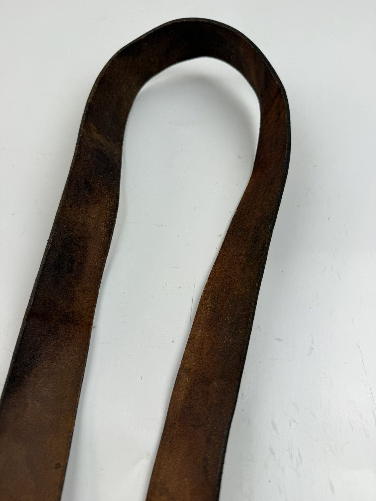 Japanese Brand vintage style distressed painted leather belt tc51 Size 38 - 7 Thumbnail