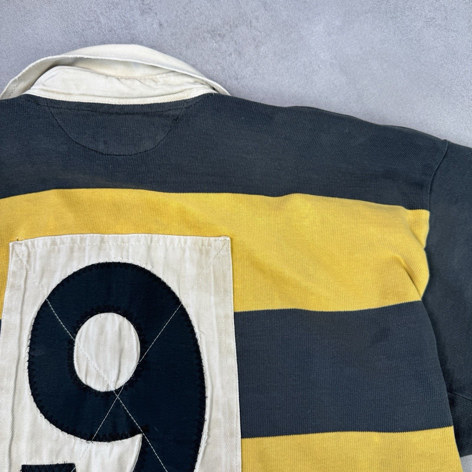 Vintage Vintage 90s Halbro Rugby Jersey Striped #9 Men Size 112cm Size US L / EU 52-54 / 3 - 13 Thumbnail