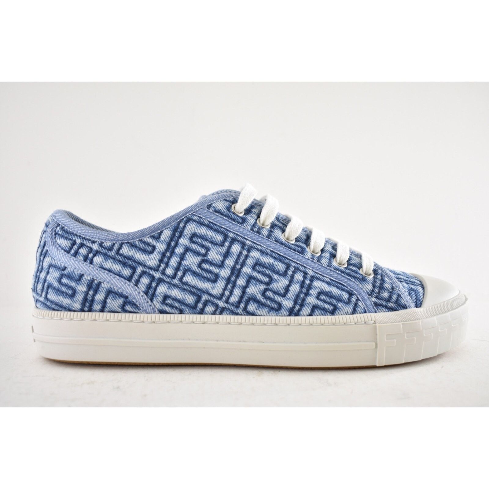 Fendi Fendi Domino Denim White Platform Logo Low Top Sneaker 38 Size US 8 / IT 38 - 2 Thumbnail
