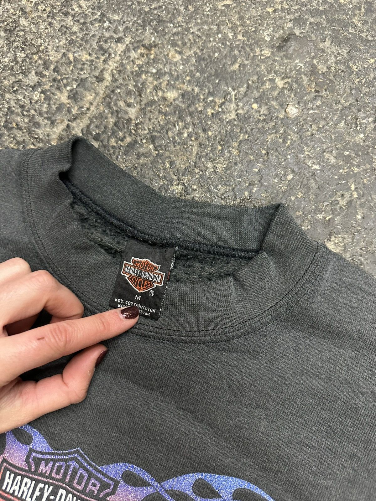 Harley Davidson Vintage harley Davidson flame sweatshirt Size US M / EU 48-50 / 2 - 9 Thumbnail