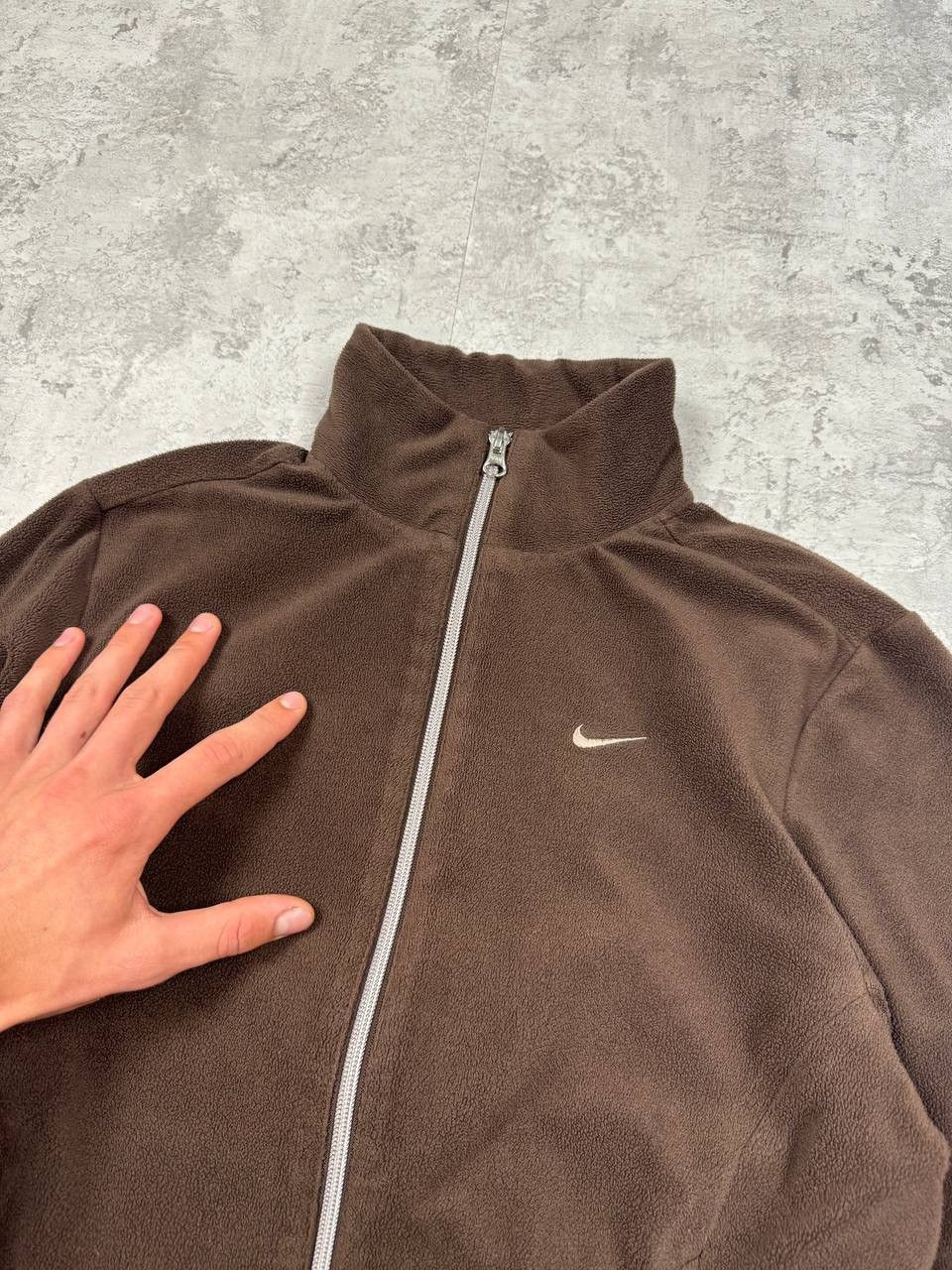 Nike Vintage Nike Brown Fleece Zip Size L / US 10 / IT 46 - 6 Thumbnail