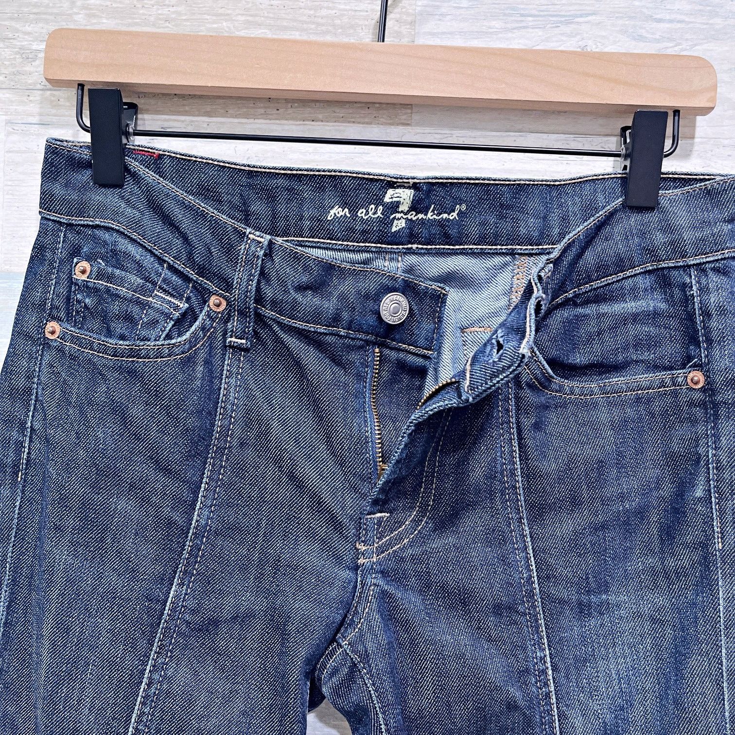 Hudson 7 For All Mankind Roxy Mid Rise Skinny Jeans Dark Womens 27 Size 27" / US 4 / IT 40 - 3 Thumbnail