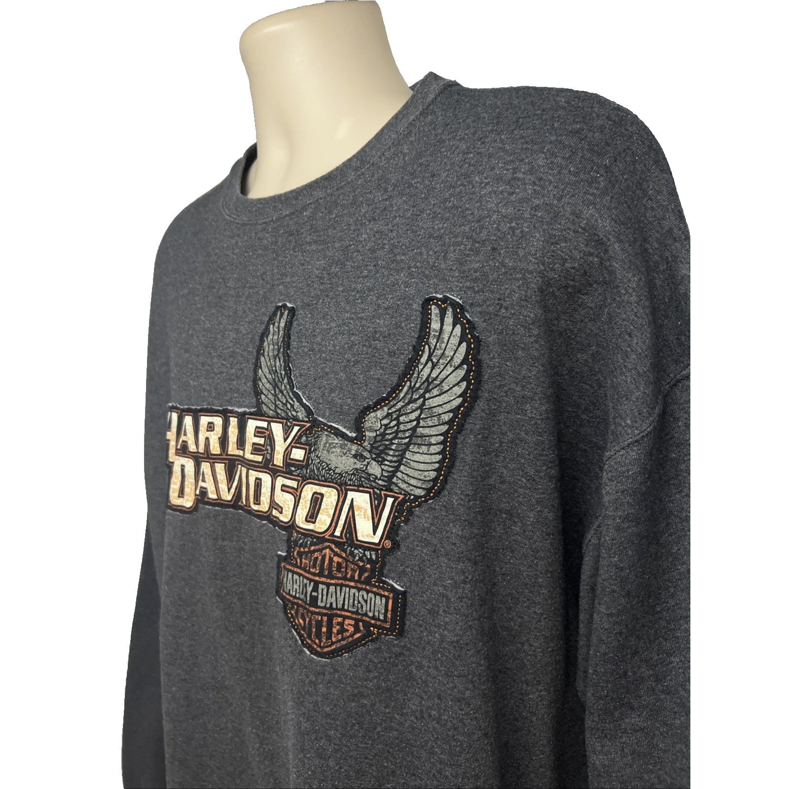 Harley Davidson Harley Davidson Gray Embroidered Pullover Sweatshirt 3XL Size US XXL / EU 58 / 5 - 5 Thumbnail