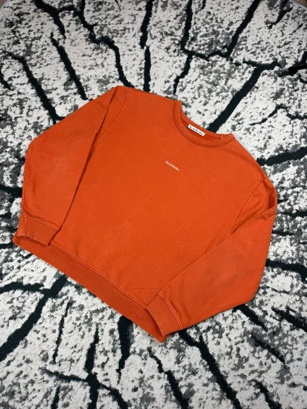 Acne Studios Acne Studios center logo crewneck sweatshirt orange M Size US M / EU 48-50 / 2 - 2 Thumbnail