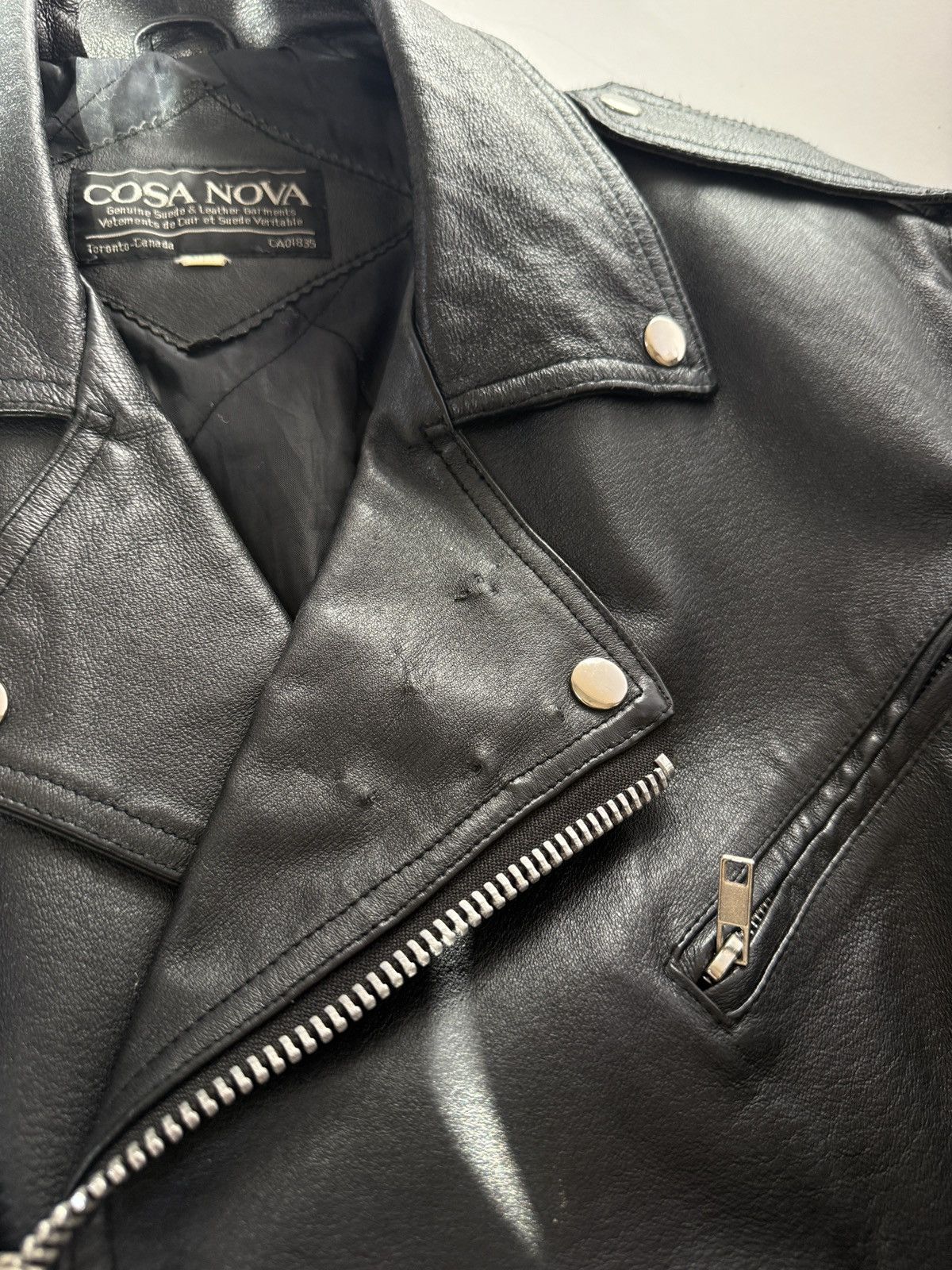 Vintage Vintage Womens Black Leather Jacket Size M / US 6-8 / IT 42-44 - 5 Thumbnail