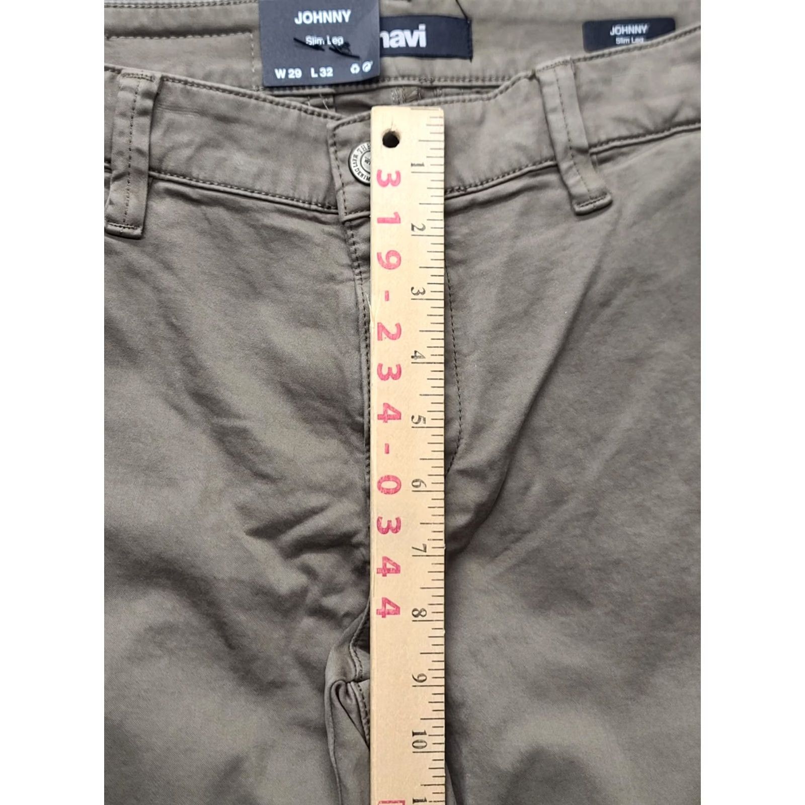 Mavi Mavi Pants Mens 29x32 Johnny Slim Fit Tapered Leg Stretch Preppy Twill Green Size US 29 - 5 Thumbnail