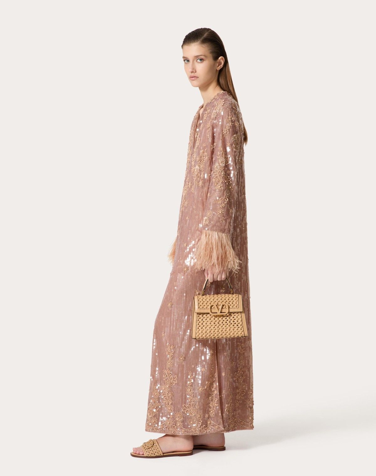 Valentino o1s1wg110525 Tulle Embroidered Evening Dress in Multicolor Size L / US 10 / IT 46 - 4 Thumbnail