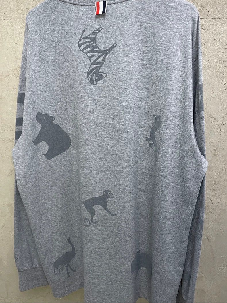 Thom Browne Thom browne Gray show small animal print four-striped long- Size US L / EU 52-54 / 3 - 5 Thumbnail