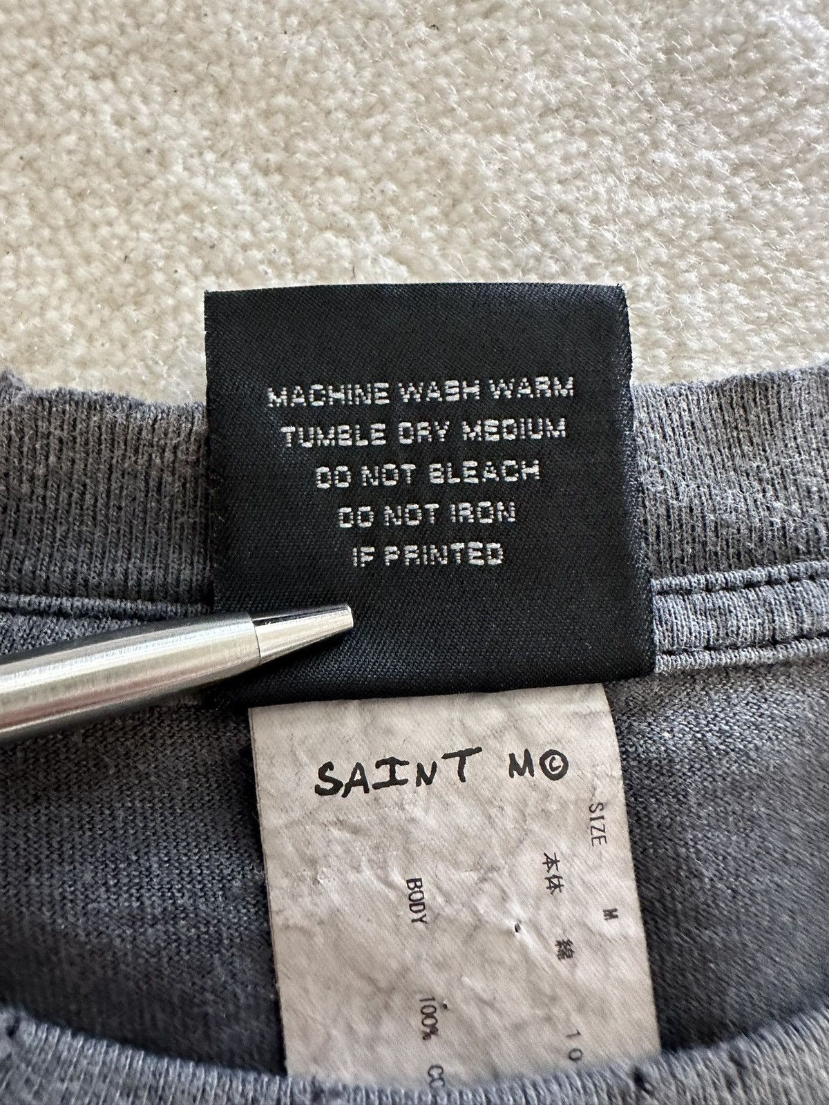 Saint Michael Saint Mxxxxxx Michael anxiety dollar gray sleeve t shirt M Size US M / EU 48-50 / 2 - 22 Thumbnail