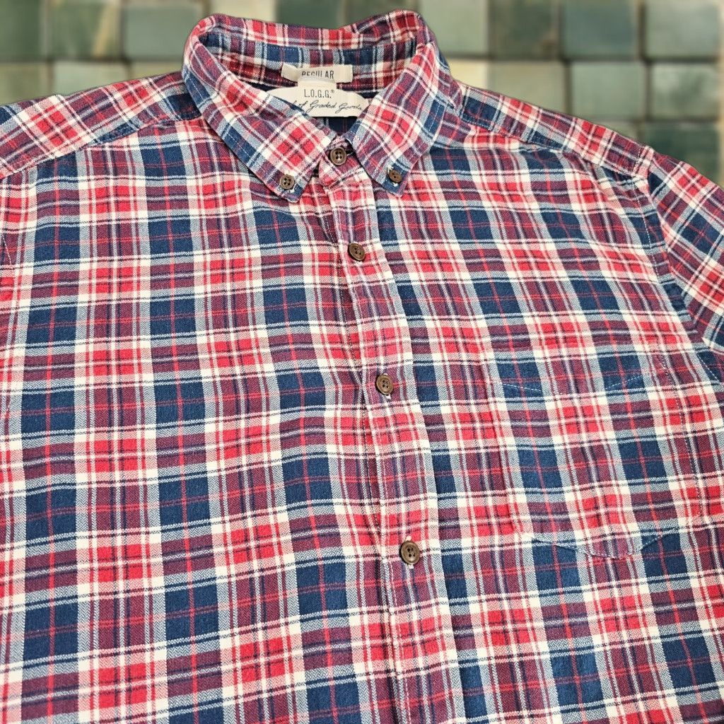 H&M H&M Shirt Mens Size Medium Red Plaid Knit Button Up Long Sleeve Casual Preppy Shirt Size US M / EU 48-50 / 2 - 1 Thumbnail