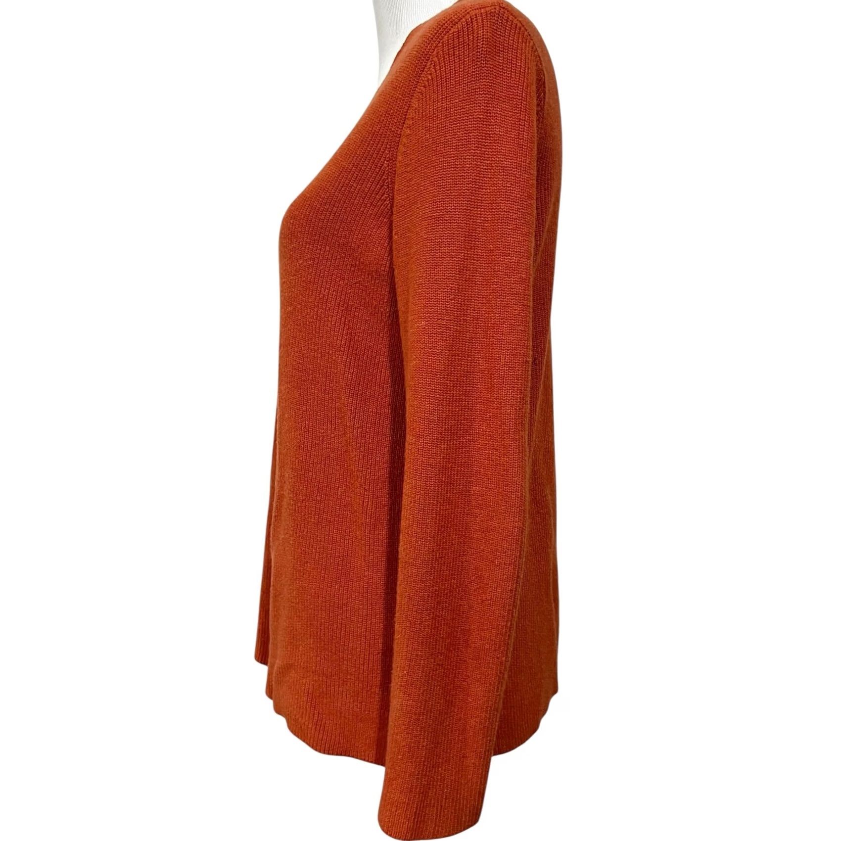 J. Jill J.Jill Sweater Orange V-Neck Pullover Cotton Blend Tunic Small Womens Pullover Shirt Size S / US 4 / IT 40 - 3 Thumbnail