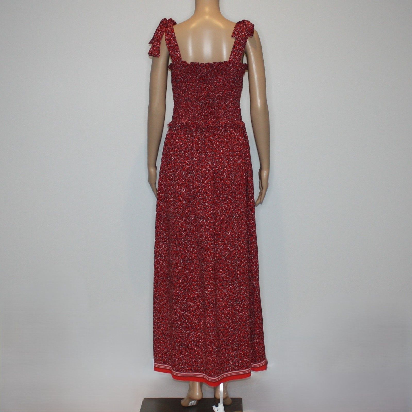 Other Max Studio Tie Strap Smocked Bodice Maxi Dress in Red Color Size L / US 10 / IT 46 - 5 Thumbnail