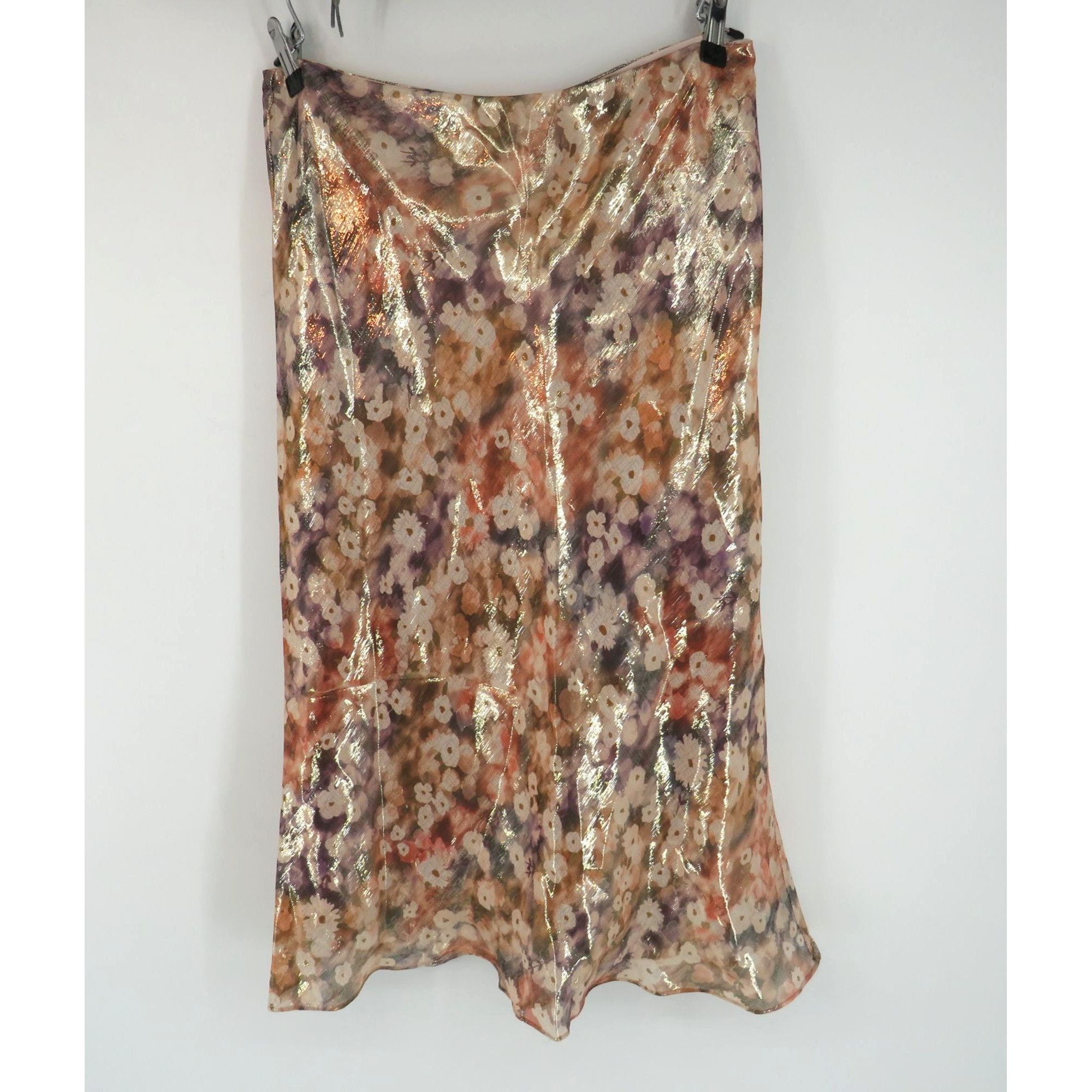 Club Monaco Club Monaco Sunset Floral Trycia Skirt Womens 10 Metallic Size 32" / US 10 / IT 46 - 1 Thumbnail