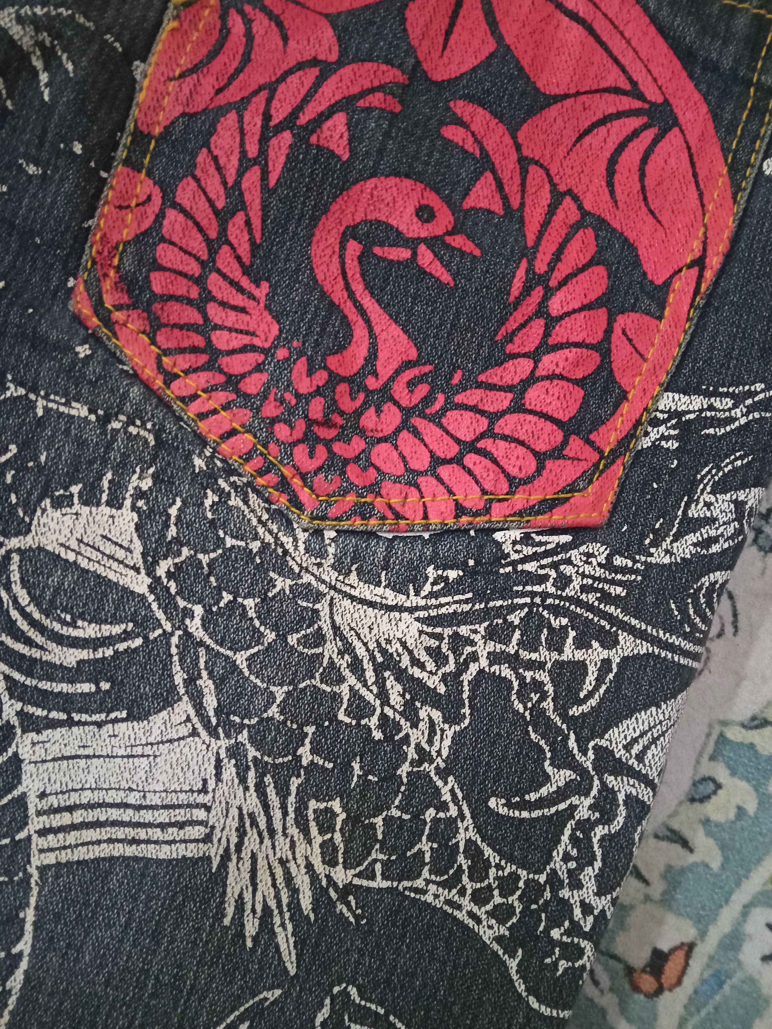 Japanese Brand B-S Dragon Motive Jeans Size US 33 - 11 Thumbnail
