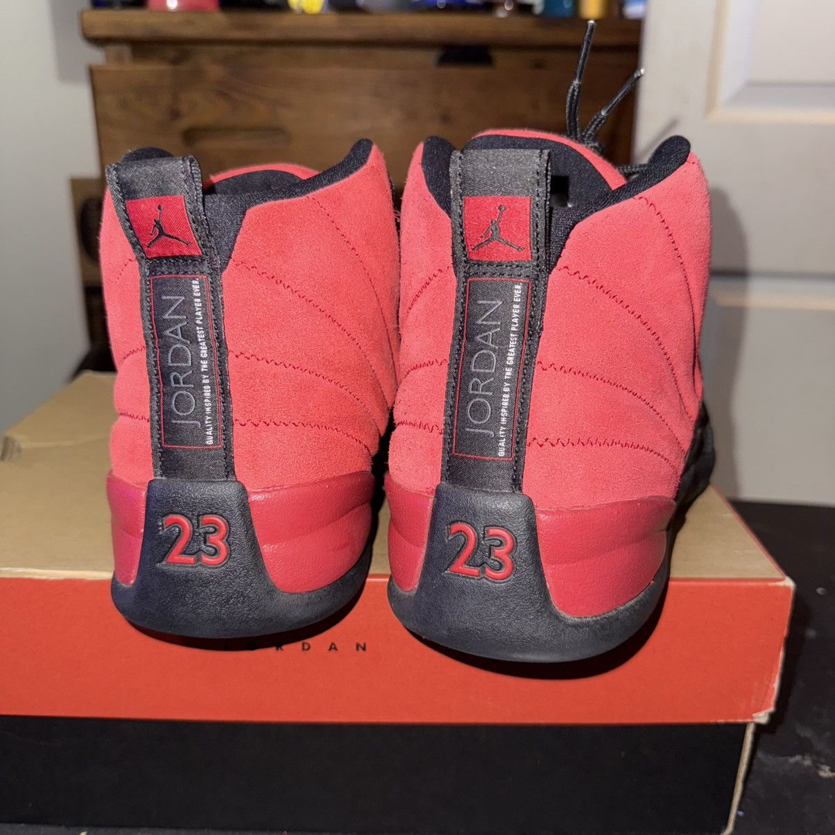 Jordan Brand × Nike × Vintage Jordan 12 “Reverse Flu Game” Size US 11 / EU 44 - 4 Thumbnail