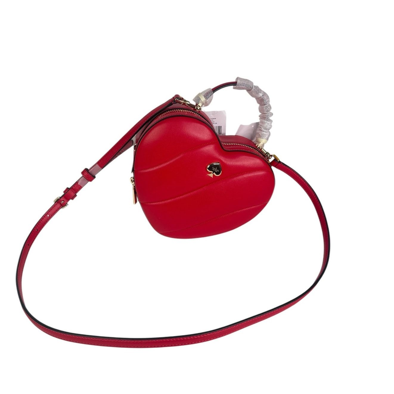 Kate Spade Kate Spade Love Shack Quilted 3D Heart Crossbody Bag in Ruby Size ONE SIZE - 6 Thumbnail