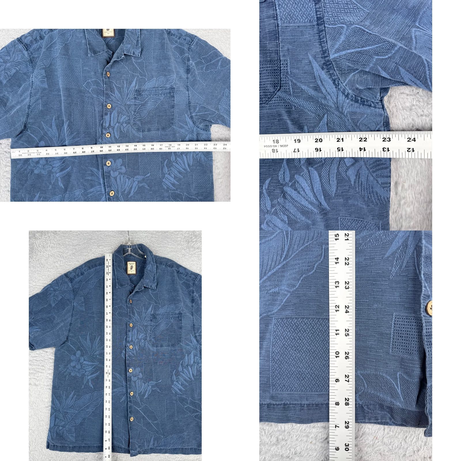 Vintage Jamaica Jaxx Shirt Men XL Blue Floral Leaf Silk Button Up Hawaiian Size US XL / EU 56 / 4 - 8 Thumbnail