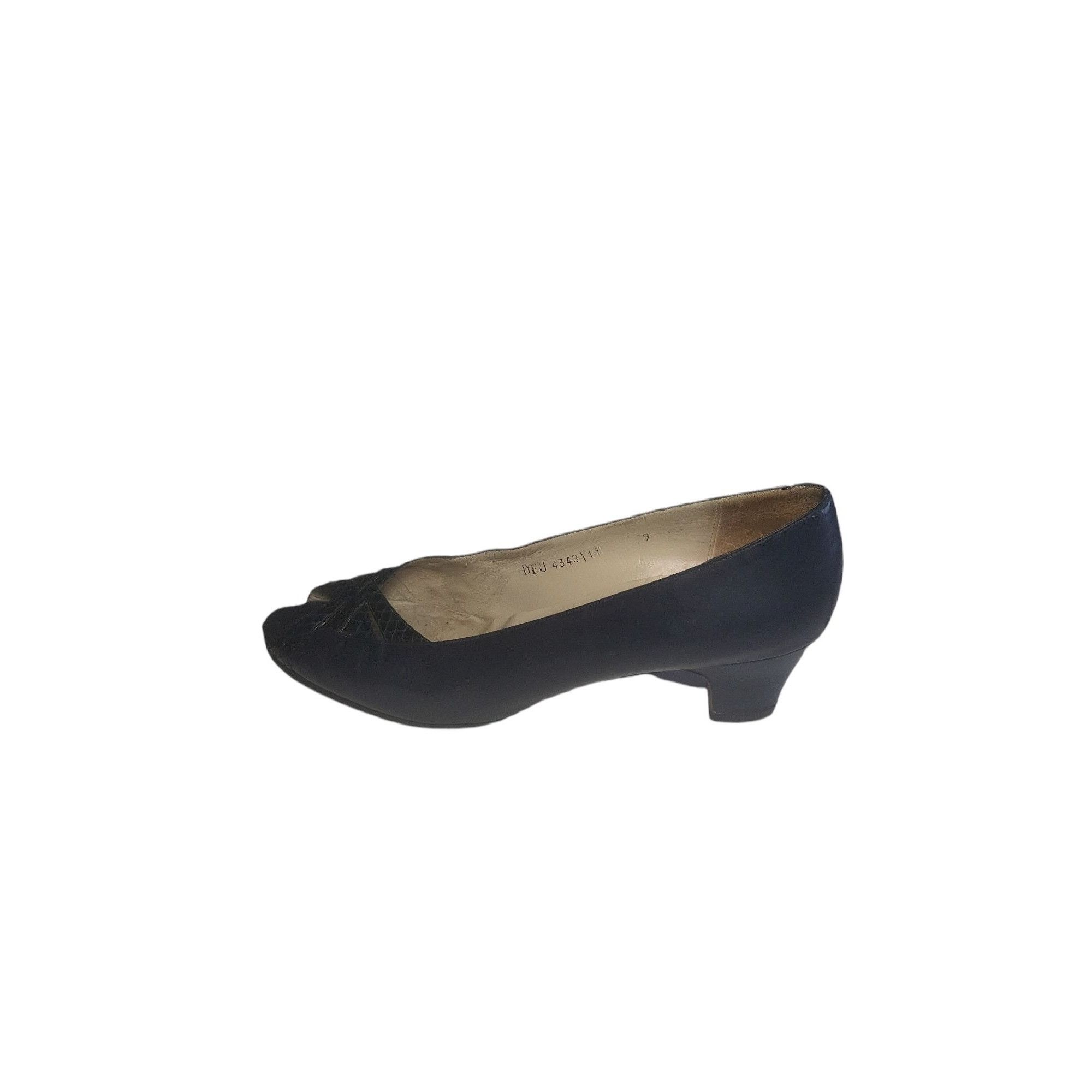 Salvatore Ferragamo Vintage Salvatore Ferragamo Peep Toe Leather Sz 9 AAA Blue D Size US 9 / IT 39 - 1 Thumbnail