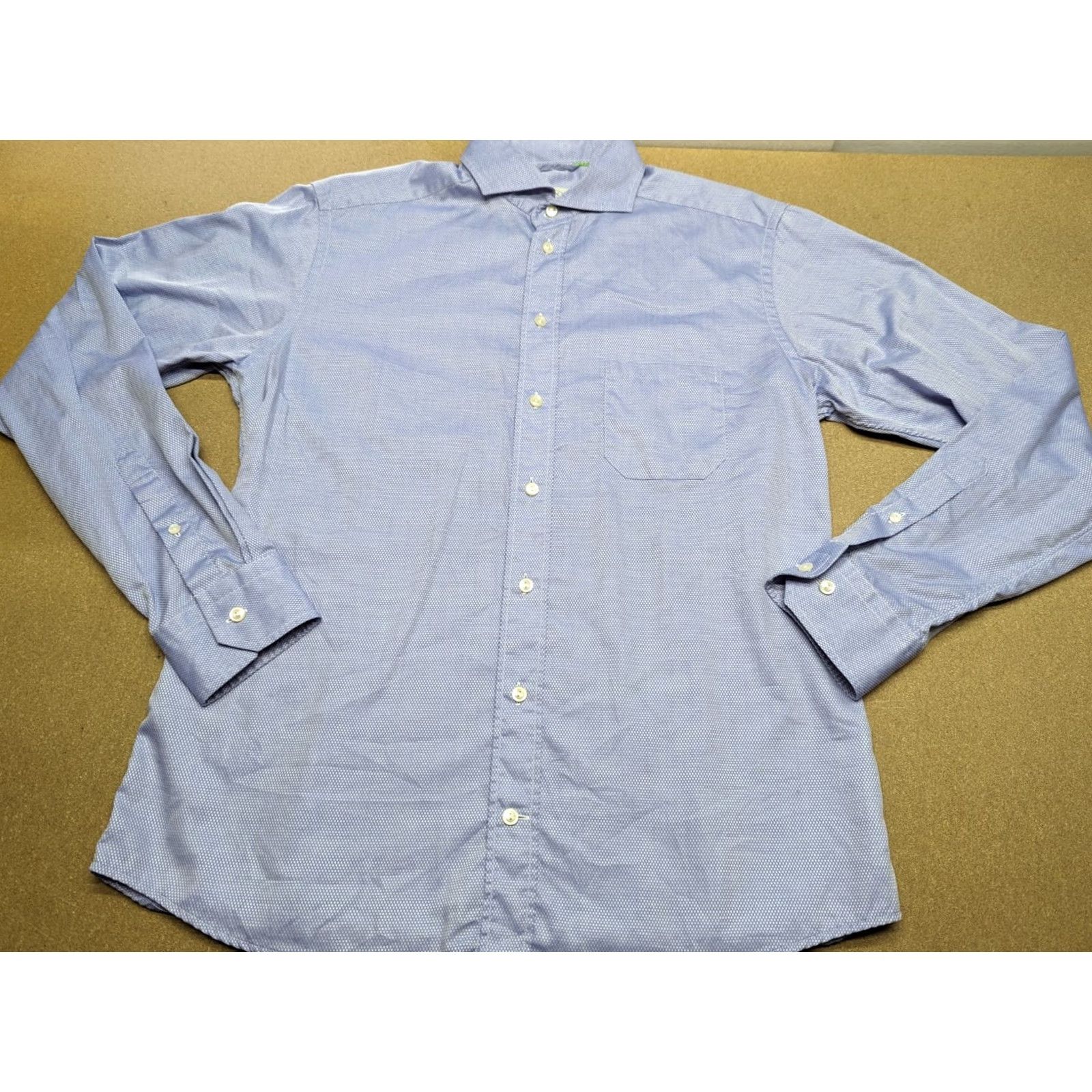 Eton ETON Mens Shirt Size 42 L Slim Fit Polka Dot Blue White Button Up Contempoary Size US XL / EU 56 / 4 - 2 Thumbnail