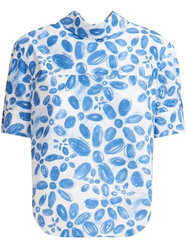 Marni o1w1db11125 Patterned T-Shirt in White Size XL / US 12-14 / IT 48-50 - 1 Thumbnail
