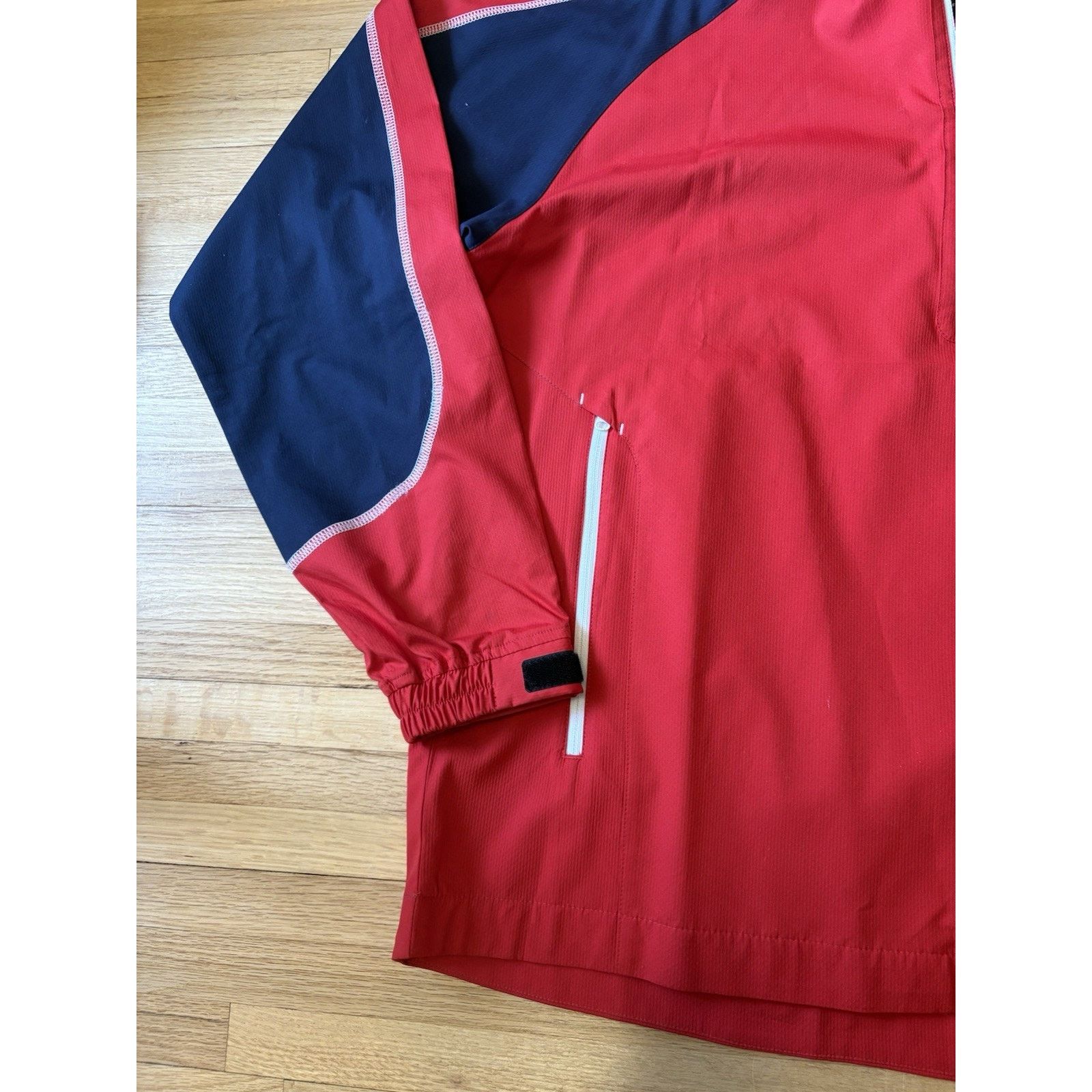 Footjoy FootJoy Pullover Jacket Mens L Red Navy Half Zip Windbreaker Size US L / EU 52-54 / 3 - 5 Thumbnail