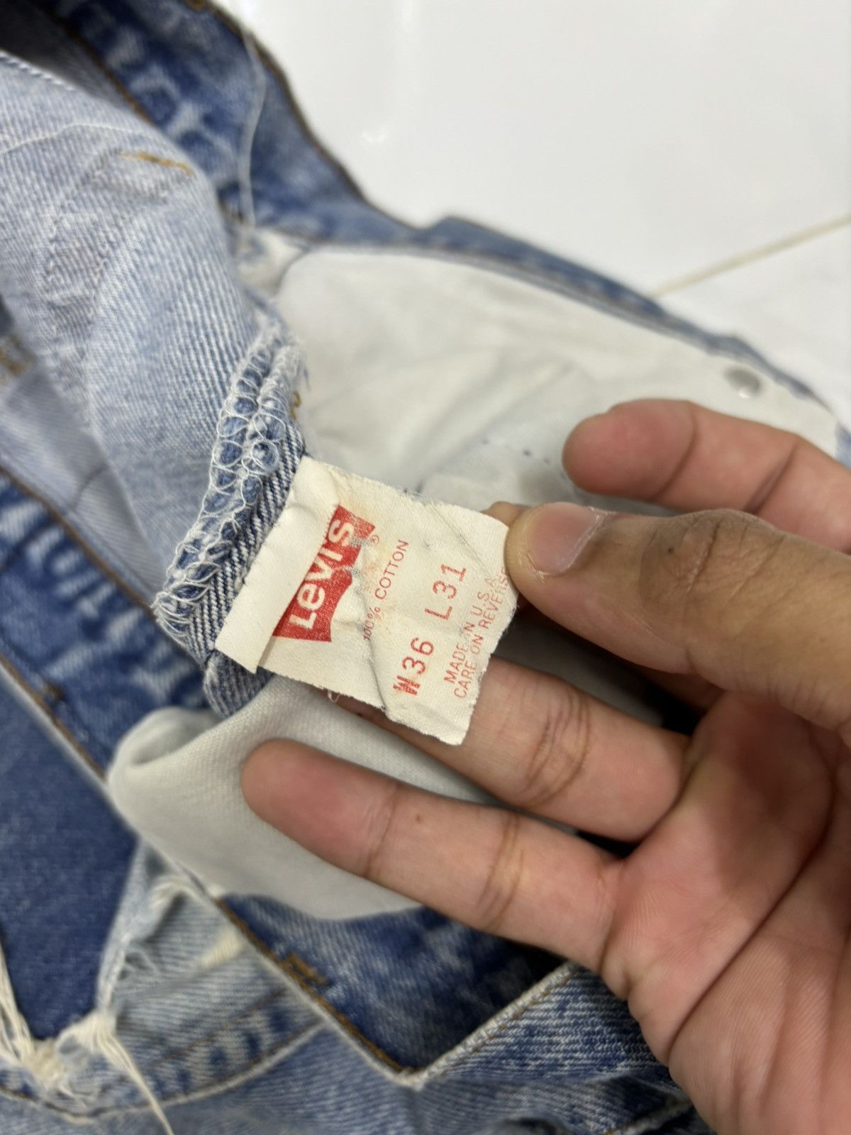 Kapital Vintage Levis 501 USA Distressed Denim Jeans Button 520 Size US 34 / EU 50 - 11 Thumbnail