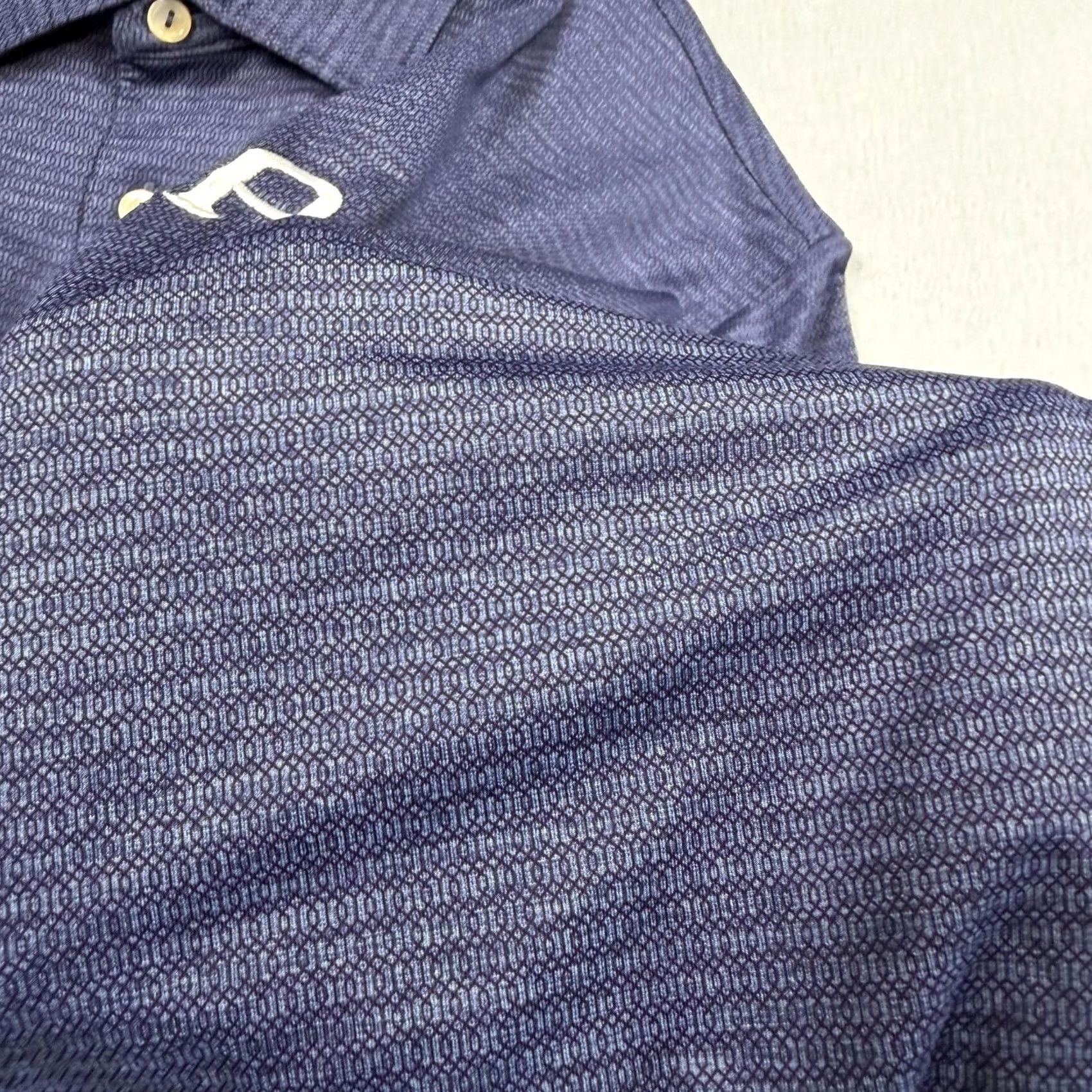 Peter Millar Peter Millar Polo Shirt Mens Large Blue Geometric Logo Summer Comfort Golf Size US L / EU 52-54 / 3 - 3 Thumbnail