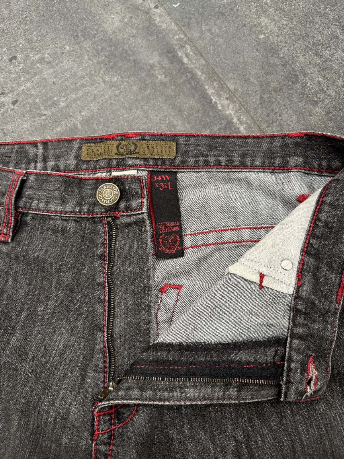 Southpole Vintage Y2K Design Lab Premium Black & Red Denim Pants 34x30 Size US 34 / EU 50 - 14 Thumbnail