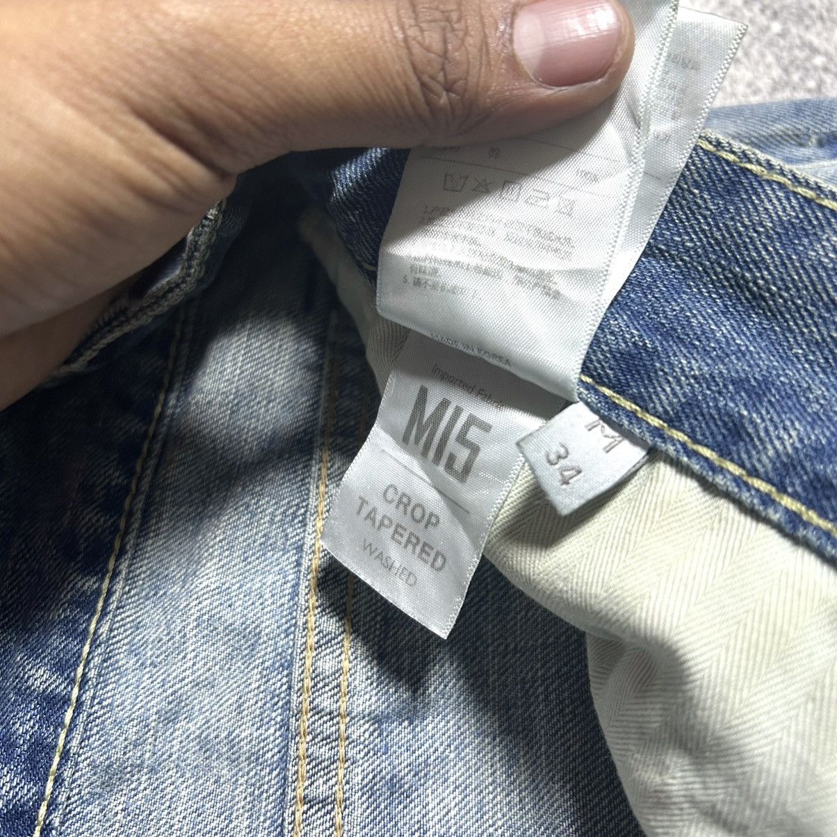 Japanese Brand Crazy Disstresed Denim PLACX CROP MILAN LOSE CROP TAPERED Size US 34 / EU 50 - 11 Thumbnail