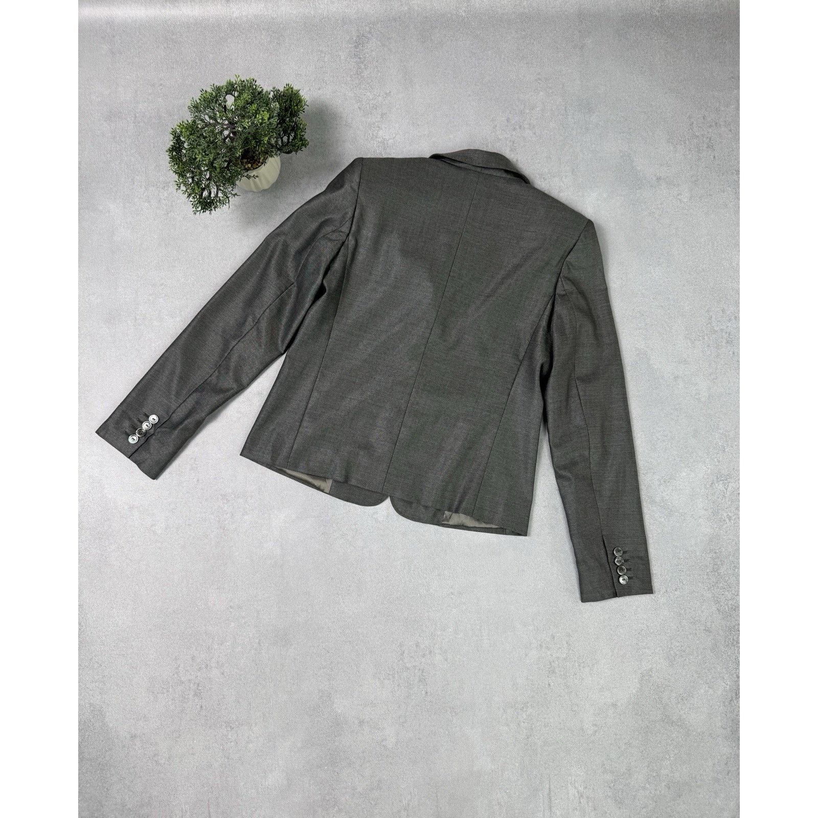 Max Mara Max Mara Women Blazer Jacket Grey IT 42; US 8 Wool/Silk Size M / US 6-8 / IT 42-44 - 13 Thumbnail