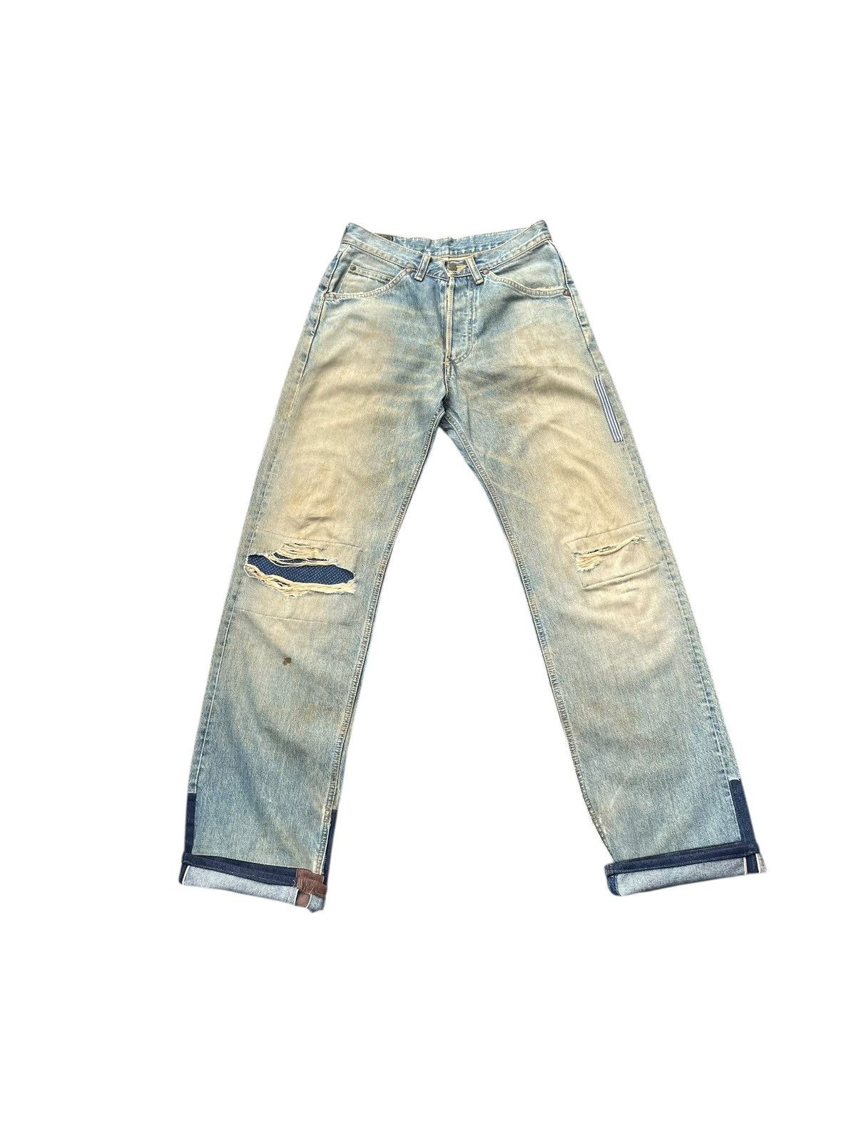 Vintage Lee Riders Selvedge Distresed Denim